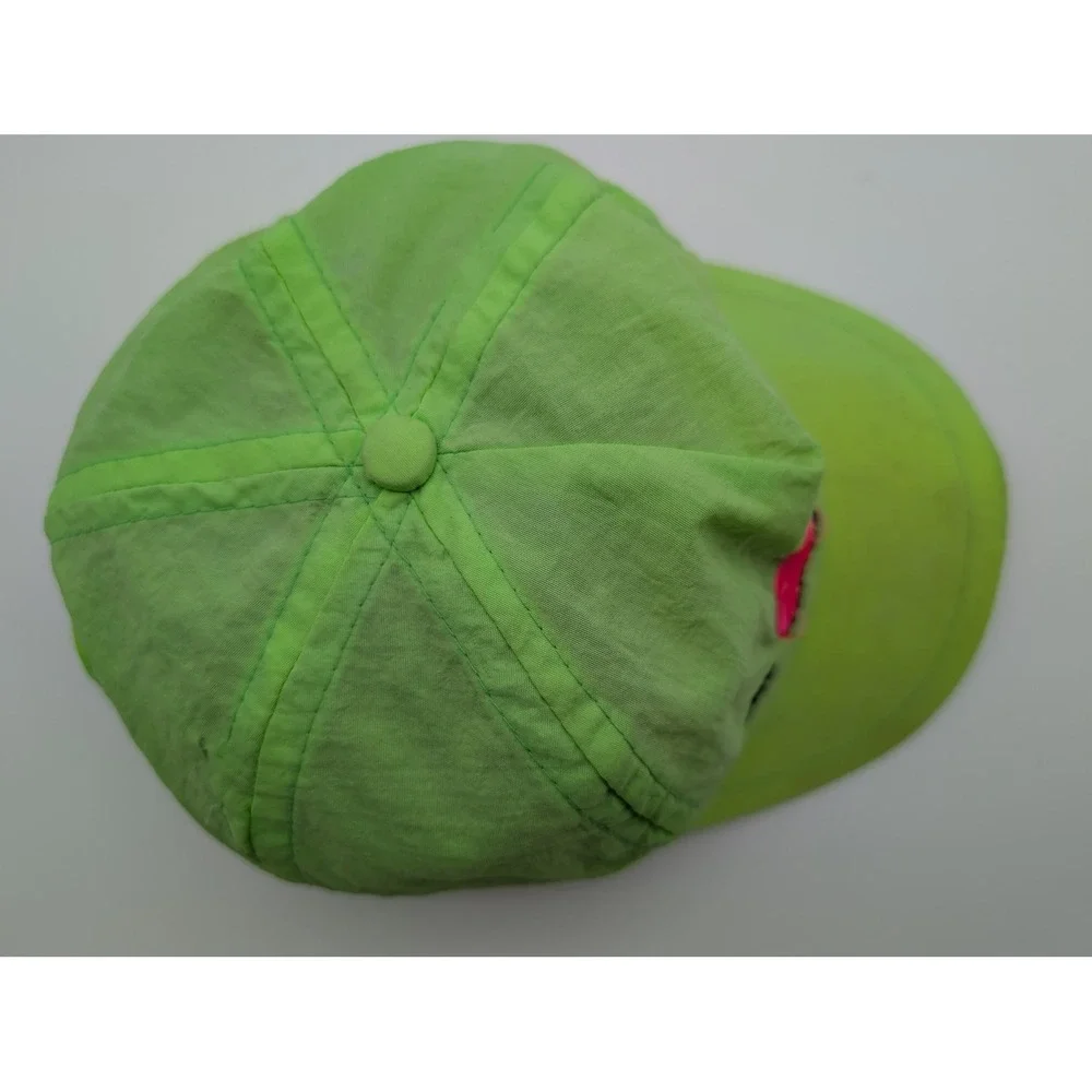 Vintage Breckenridge Ski Hat Neon Green Snapback Pink Embroidery Retro Cap